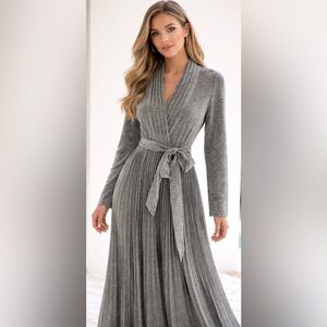 Cocktail , Formal, Party Dress, Metallic fabric pleated dress, NWT